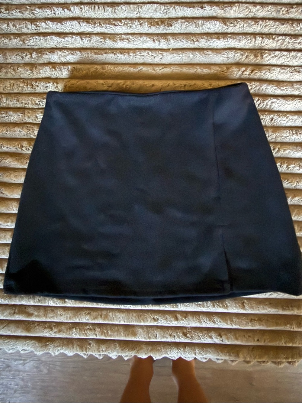 Altar'd State Black Mini Skirt with Small Front Slit